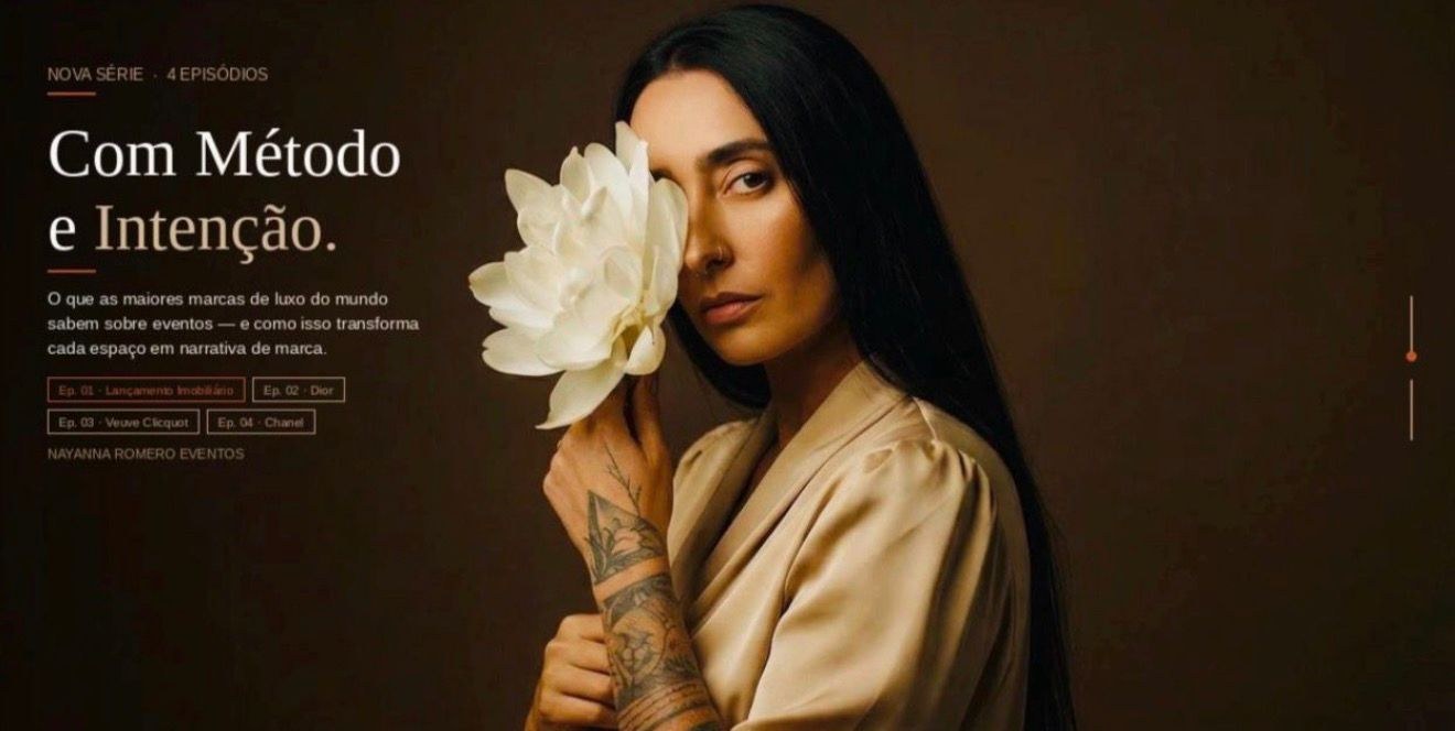 High-end real estate launch — editorial floral architecture